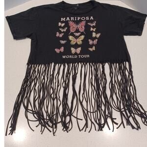 Mariposa World Tour Women's Black T-shirt Size Small
